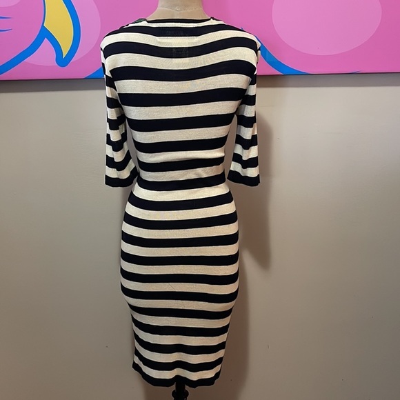 Moschino Cheap Chic Sailor Black White Red Dress Laurel Leaves - Picture 8 of 11